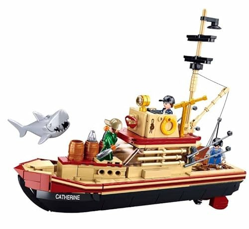 BirnePower Klemmbausteine Spielbausteine Spielset Bausatz Spielfigur 1118 Teile Schiff Hai Walfängerschiff Fischerboot Bausteine Spielzeug G192952