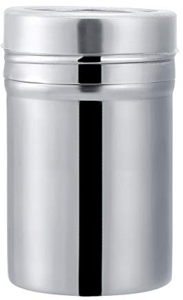 Salero y Pimentero de Acero Inoxidable, Mezclador de Condimentos con Agujeros y Tapa, Espolvoreador de Azúcar en Polvo para Cocinar y Hornear Palomitas de Caramelo(L)