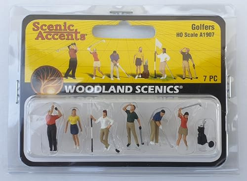 Woodland Scenics A1907 golfspelare 6 golfare på golfbanan stående figurer spår H0 HO 1:87