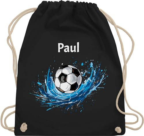 Turnbeutel Rucksack - Fußball Geschenk Fußballfan Geschenke Fußballbegeisterte I Fußballliebe - Unisize - Schwarz - turnsack jungen kinder stoffbeutel kindergarten fussball name beutel
