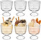 LYCN 6 Pack Footed Glass Dessert Cups, 330 ml Glass Trifle Dish Cups, Crystal Glass Footed Ice Cream Bowls Parfait Cup for Sundae Fruit Pudding Cocktail