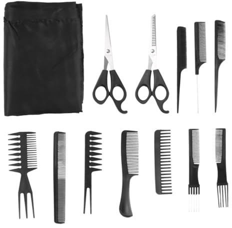CANIGHT 1satz Für Herren- Friseursalon Werkzeuge Haarschneideschere Kamm Bartbürste Schürze Und Rasierer Für Styling Und Haarschnitt Schwarz