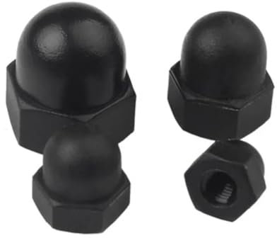 KEBLIN 10/20/50PCS M3 M4 M5 M6 M8 M10 Weiß und Schwarz Nylon Sechskantmutter Hutmuttern(Black,M5 50pcs)