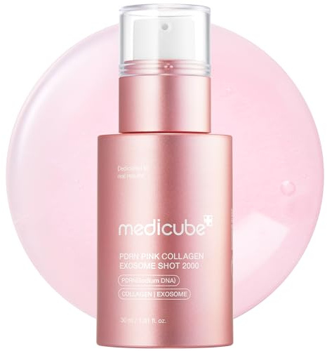 medicube Exosome Shot PDRN Pink Collagen 2,000 PPM Spicule Facial Serum | Liquid Skin Booster | Exosome, Salmon DNA Spicules | Uneven Skin Tone, Pore Care, Skin Texture | Korean Skincare, 1.01 fl.oz