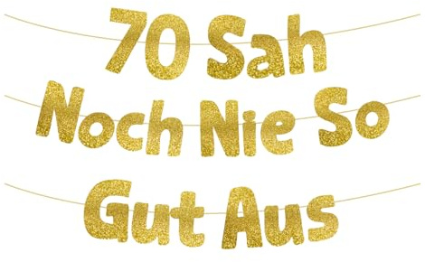 HUKUMA 70 Sah Noch Nie So Gut Aus,Lustige Banner 70 Geburtstag,70 Geburtstag Frau Mann,Geschenke Partyzubehör Jubiläum Frauen