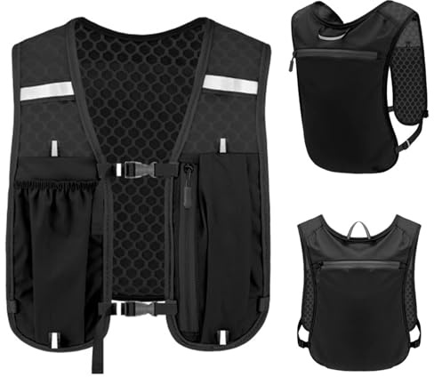 PIWOSGOL Zaino Idratazione 2.5L Trail Running Uomo Donna – Gilet da Corsa Leggero e Traspirante, Riflettente, Accessori Running per Escursionismo, Ciclismo, Trekking, Mountain Bike