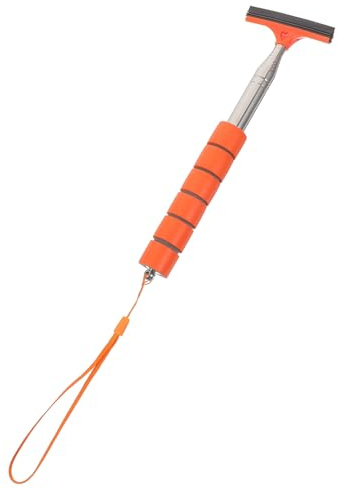 Limpiaparabrisas de Coche Extensible 21-96cm Acero Inoxidable | Esponja y Goma, Color Naranja, para Espejo Lateral y Retrovisor, Uso en Conducción y Lavado