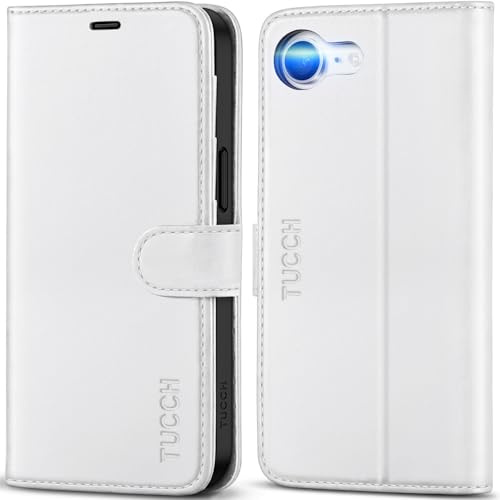 TUCCH Custodia per iPhone 17e, Cover Portafoglio per iPhone 16e [RFID Blocking] Custodia Pelle Sintetica TPU Antiurto, Supporto Slot Schede Protezione Integrale per iPhone 17e/16e 5G (6,1) - Bianco