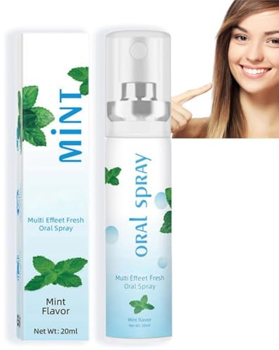 Dry Mouth Flavoured Spray,Breath Spray,Bad Breath Treatment for Adults,Dry Mouth Relief,Mo-Uth Freshener Sp-Ray,Mint Mo-Uth Sp-Ray,Long-Lasting Oral Freshener,Refresh&Moisturiz Oral Care Sp-Ray(Mint)