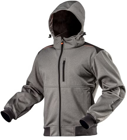 NEO TOOLS Softshelljacka grå vinter vattentät softshell jacka fritidsjacka arbetsjacka utomhus utomhusjacka säkerhetsjacka vandringsjacka XL