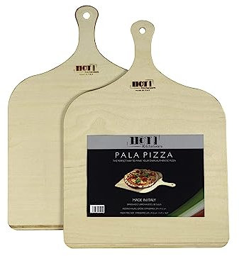 HOT! Kitchenware Pizzaschaufel, Made in Italy, Pizzaschieber aus Birkenholz 29x41,5cm (2er Set)