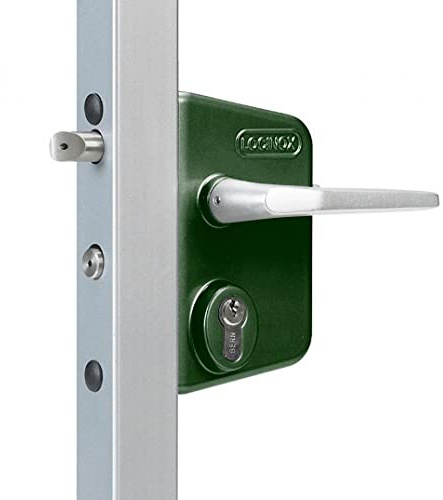 Serrure LOCINOX LAKQ 40 | Serrure de portail en applique verte - Clé I - Axe à 30 mm - Profil 40 à 60 mm - LAKQ - Locinox