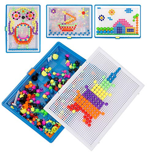 Kesote Steckspielzeug Mosaik Steckspiel Kinder Lernspielzeug Pädagogisch Spielzeug für Junge Mädchen Geschenk (ca. 300 Stück)