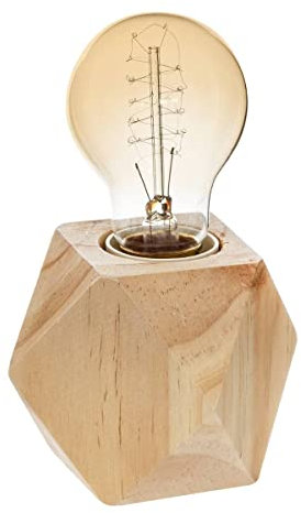 Atmosphera - Lampe socle Bahia - bois H8 cm
