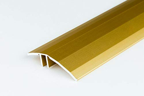 Aluminium Door Bars Threshold Strip 45 x 900mm Tiles to Laminate Carpet Transition Trim Silver Gold FIX LW 45 TMW Profiles (Gold)