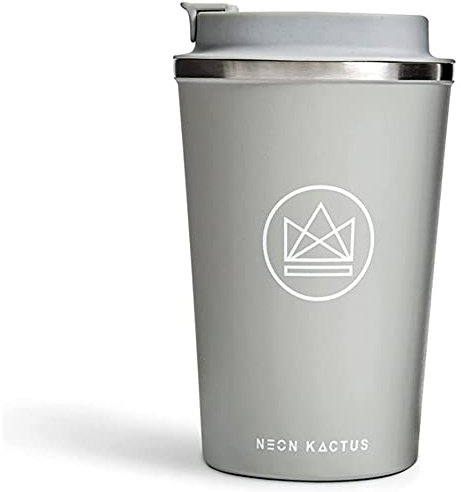 Neon Kactus Insulated Travel Cup | Double Wall Insulated for Hot & Cold Drinks | Reusable Coffee Cup with Lid | Fully Leakproof, Dishwasher Safe, Eco-Friendly | Forever Young, 12oz