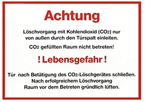 MBS-FIRE - Brandschutzfachhandel Aufkleber CO2 Löschanlage Kohlendioxid Lebensgefahr Hinweisschild von MBS-FIRE