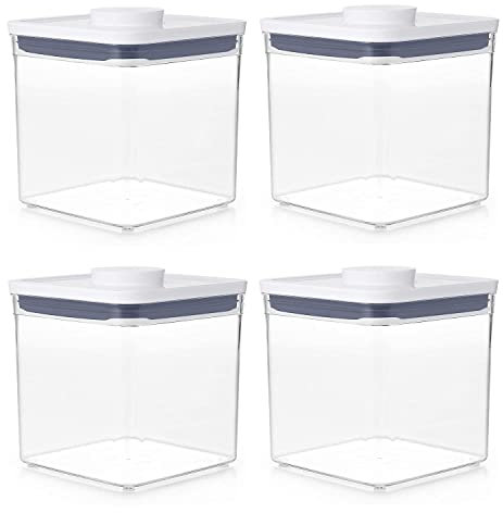 OXO Good Grips POP Container 2.8-Quart Square Airtight Food Storage for Sugar and More (Set of 4)