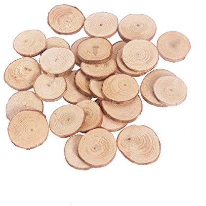 DOITOOL 30pezzi Dischi Di Legno Rotondi Tronchi Di Legno Naturale Per Fai Da Te Decorazioni Murali Matrimoni e Feste Grezzi Per Progetti Artigianali