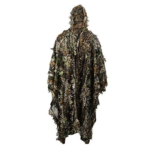 Opaeroo Trajes De Caza 3D Gilly Ropa De Camuflaje Frondoso Trajes Ghillie para Hombres Disfraz De Poncho Uniforme Militares Militares para Bosque De Bosque Al Aire Libre Disparo En La Jungla-1PCS