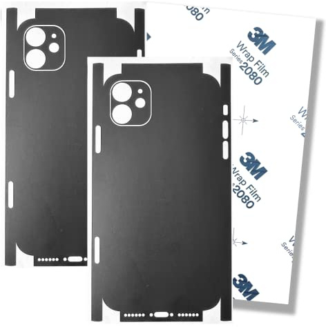 TF Skins Pellicola protettiva per iPhone 11 (2 pezzi) per la parte posteriore e i lati in aspetto elegante, con protezione per fotocamera dai graffi (nero opaco)