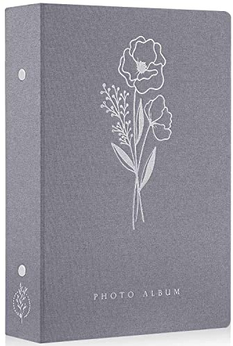 Lanpn Photo Album 4x6 300 Pockets, Linen Photo Albums Holds 300 Horizontal Pictures Only Grey