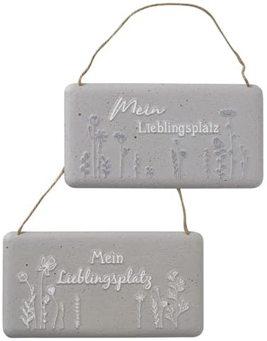 2er Set Schild Lieblingsplatz 25x13cm Metallschild grau creme weiss Deko Vögel Metall Schild Türdeko Türschild Gartendeko Dekoschild Garten Sitzecke…