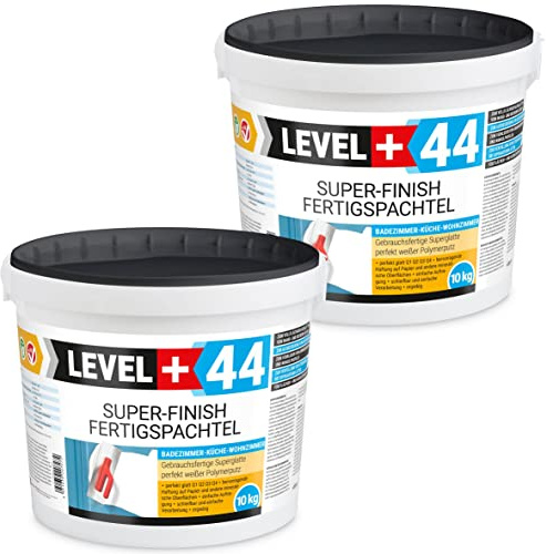 Super Finish Spachtel 10+10kg Fertigspachtel Q4 Perfekt Glätt Flächen | Füll für Küche Bad Wohnzimmer RM44