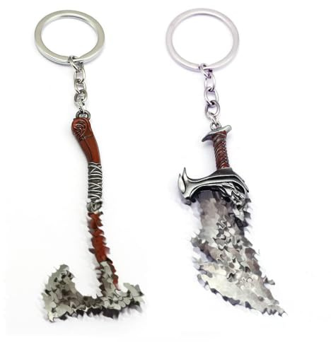 MayDee Leviathan Axt Modell Schlüsselanhänger Mode Kui Ye Schlüssel Messer Modell Ring Schlüsselketten Halter Llaveros Chaveiro Souvenir Geschenke 2pcs