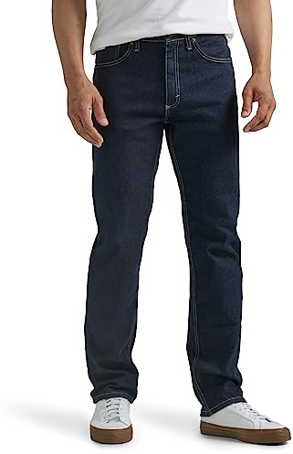 Wrangler Men's Free-to-Stretch Regular Fit Jean, Rinse Denim, 36W x 29L