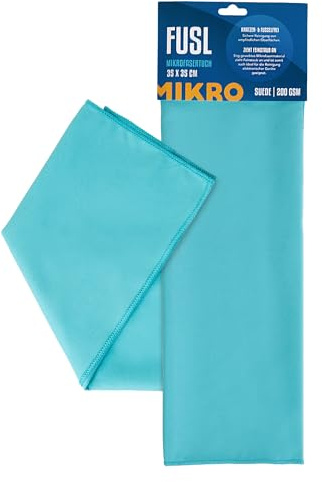 FUSL Mikrofasertuch 35x35cm - streifenfrei und fusselfrei - Brillenputztuch, Fenstertuch, Mikrofaser Autopflege, Mikrofasertuch Autopflege, Mikrofaser Putztuch - saugstark mit 200GSM - 1 Stück