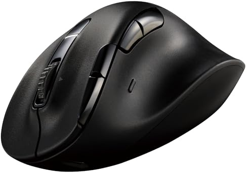 ELECOM EX-G PRO Ergonomic Mouse, Multi-Device Bluetooth or Wireless USB, Silent Click 8 Button, 1000/2000 DPI, Rechargeable, High-Speed Scroll Tilt, for Windows, macOS, Laptop, PC, Tablet (Large)