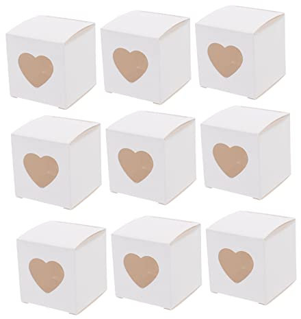 Mobestech Hochzeitssüßigkeitenboxen Kleiner Cupcake Boxen Aus Pappe Mit Sichtfenster Leicht Zusammenzubauen Für Festlichkeiten Und Geschenke