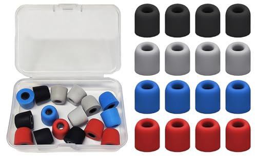 MAXQUU 16 pièces Bouchons d'oreille en Mousse à mémoire de Forme avec 1 boîte de Rangement Bouchons d'oreille de Remplacement Couverture insonorisée pour Casque antibruit tête d'écouteur Bouchons d'o