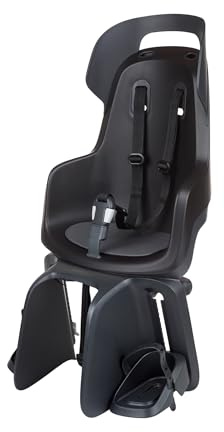 Bobike 8012300019 GO Maxi CFS XR Kinderfahrradsitz Hinten Für Gepäckträger, Für Kinder Von 9 Monaten Bis 6 Jahren, Max 22 kg, Verstellbare Fußstützen, Werkzeuglose Montage, Urban Schwarz