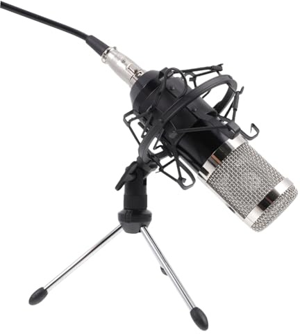 Toyvian Condenser Microphone Kit for Online Karaoke Random Color and Recording Studios and 5v-48v Input Voltage with Steel Mesh and Zinc Alloy Body Featuring Super Shocking Film Core