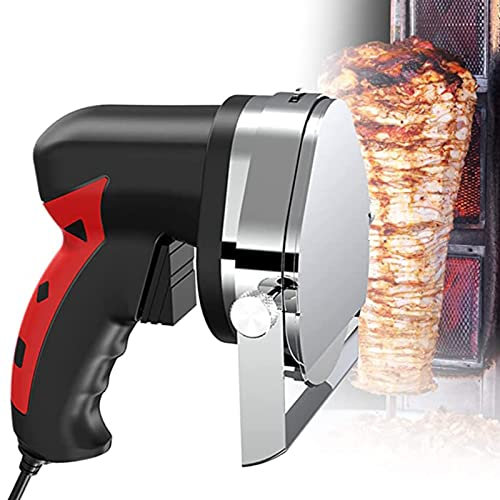 Trancheuse à Viande pour Barbecue électrique, trancheuse à Viande, Couteau à Kebab électrique, Couteau Shawarma électrique Portable en Acier Inoxydable, Couteau gyroscopique trancheuse à Kebab, B (B
