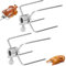 Rotisserie Fork, 2 Pieces Rotisserie Fork, Barbecue Fork Replacement Kit, Stainless Steel Meat Forks, Chicken Fork with Locking Screw, Meat Clips for Rotisserie, Silver