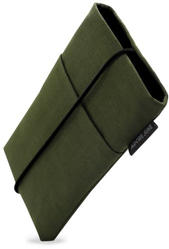 Adore June Handytasche Bene kompatibel mit 6,7-7,0 Zoll Smartphones (wie iPhone 17 Pro Max, iPhone 16 Pro Max, 16 Plus, Galaxy S25 Ultra, Pixel 10 Pro XL), Gummi-Verschluss, Farbe Oliv-Grün