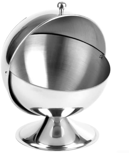 Elegante azucarero hecho de acero inoxidable, gran adición a tu cocina o bar para almacenar azúcares y golosinas