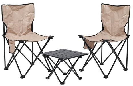 Well Home Camping-Set mit 2 Stühlen und 1 Klapptisch
