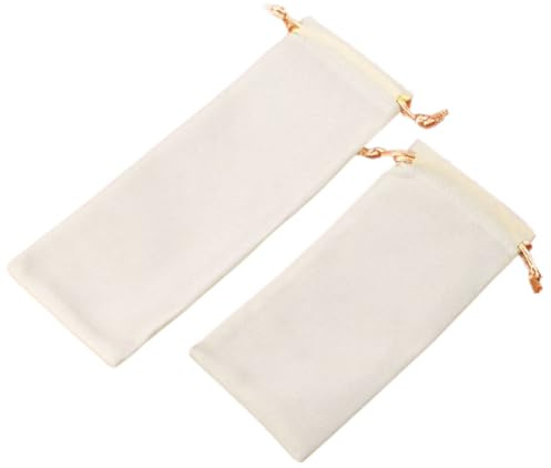 Wambere 10 Stück 8x22cm Flanell Kordelzugbeutel mit Kordelzug Kordelzugbeutel Samtbeutel Schmuckbeutel Aufbewahrungstasche Geschenktasche Stoffbeutel für Hochzeit Party Weihnachten,Beige