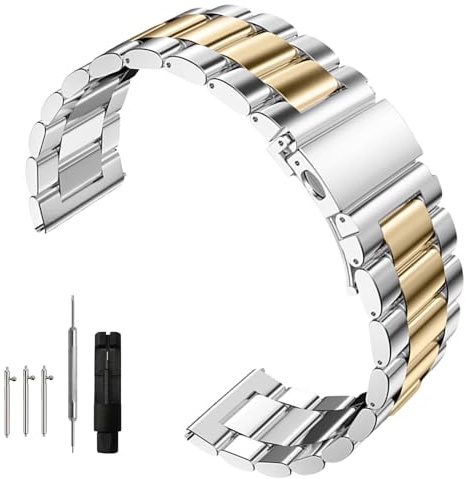 Nizonlaie Edelstahl Uhrenarmband Metall Uhrenarmbänder mit Schnellverschluss Armband 14mm 16mm 18mm 20mm 22mm 24mm Ersatzarmbänder Metallarmband für Traditionell Uhr für Herren Damen