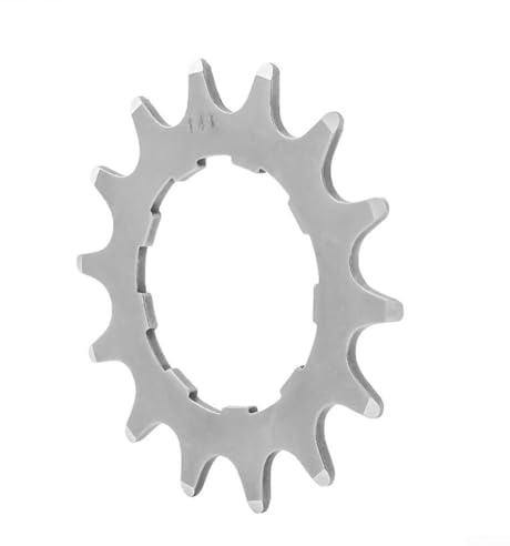 Zilimontt Piñón de acero inoxidable para bicicletas de una sola velocidad, engranaje fijo con opciones 12T/13T/14T/15T/16T/17T/18T, compatible con cadenas de 7 a 11 velocidades (14T)