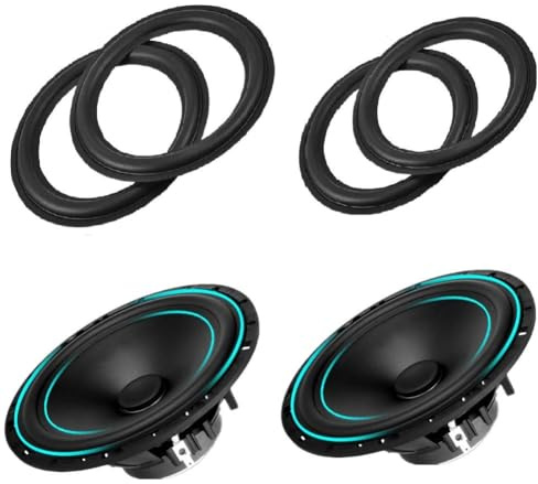 Zerone 4 Stücke 8 Zoll Perforierte Gummi Lautsprecher Schaum Rand Surround Ringe Ersatzteile für Lautsprecher Reparatur oder DIY (Schwarz)