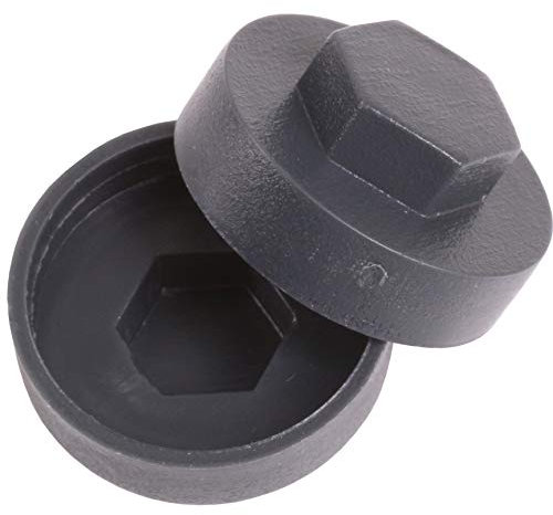 50x Dark Grey/Anthracite Hex TEK Roofing Cover Caps for 16mm Washer/Coverage & 8mm Recess