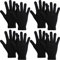SATINIOR 4 Paar Magische Handschuhe Winter Strickhandschuhe Elastische Unisex Handschuhe Warme Fingerhandschuhe für Damen Herren Sport (Schwarz)