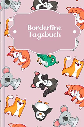 Borderline Tagebuch: Tagebuch für Mental Health für alle Borderline PatientInnen zum Ausfüllen | Motiv: Rosa Tierwelt