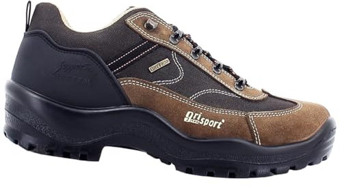 Grisport® halvsko skor skor av velourläder med Cordura® fritidssko utomhussko för kvinnor och män unisex arbetsskor vattenavvisande vandringsskor jaktsko, - Brunt oliv - 43 EU