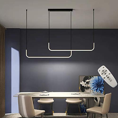 Gorssen Suspension LED Dimmable, Lustre Moderne Acrylique, Plafonnier Luminaire pour Cuisine, Salle À Manger (120CM)